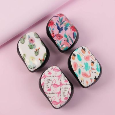 Расчёска массажная, с крышкой, 4 × 9 см, рисунок МИКС