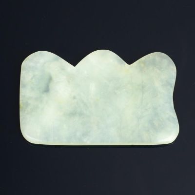 Пластина - скребок для массажа Гуаша, №4, 8×6 см, нефрит