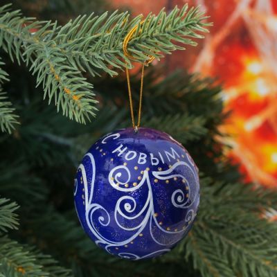 Шар расписной «Морозные узоры»