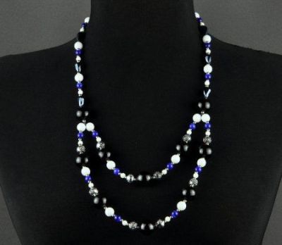 Бусы им.Агат, кахолонг, хрусталь "Одеоза" арт.ВАН-426