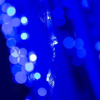 Гирлянда «Водопад» 2 × 1.5 м, IP44, прозрачная нить, 400 LED, свечение синее, 8 режимов, 220 В