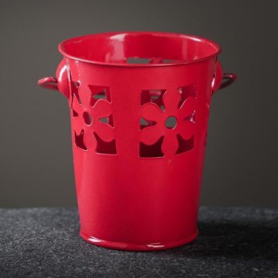 Кашпо "Ведерко" бабочки, цветы, 8*8см, цвет микс