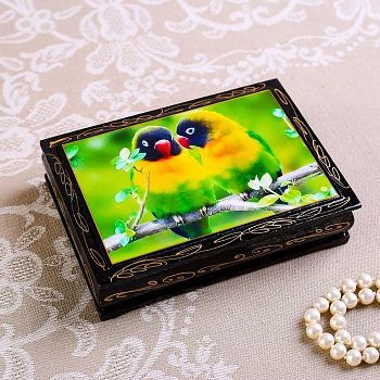 Шкатулка «Животные», 10×14 см, лаковая миниатюра, микс