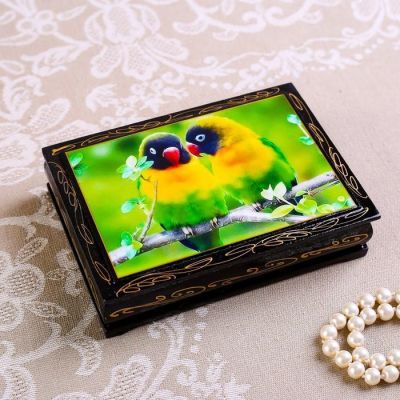 Шкатулка «Животные», 10×14 см, лаковая миниатюра, микс