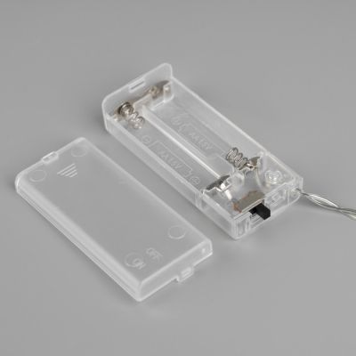 Гирлянда «Нить» 2 м с насадками «Звезда», IP20, прозрачная нить, 10 LED, свечение тёплое белое, AAх2