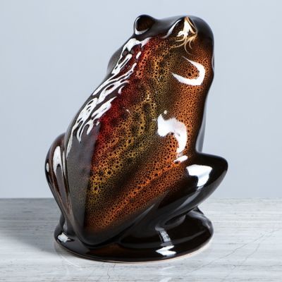 Копилка "Жаба", глазурь, коричневый цвет, 21 см, микс