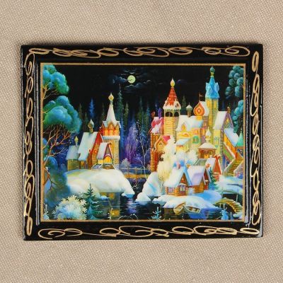 Магнит "Пейзаж" лаковая миниатюра, МИКС