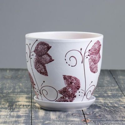 Горшок цветочный Лазурит сиреневый 2,5л с подставкой