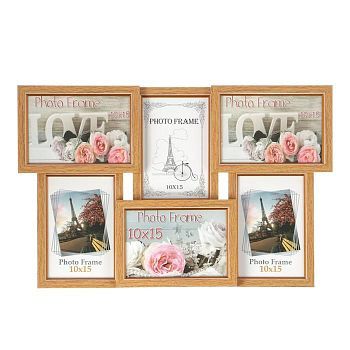 Фоторамка "Светлый орех" 29х45 см на 6 фото 10х15 см
