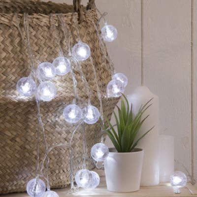 Гирлянда «Нить» 5 м с насадками «Футбольный мяч», IP20, прозрачная нить, 20 LED, свечение белое, 8 режимов, 220 В