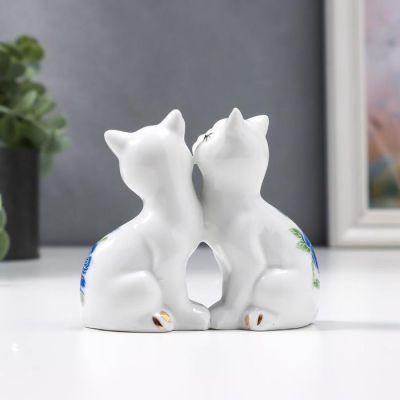 Сувенир "2 котёнка в цветочек" 7х8 см