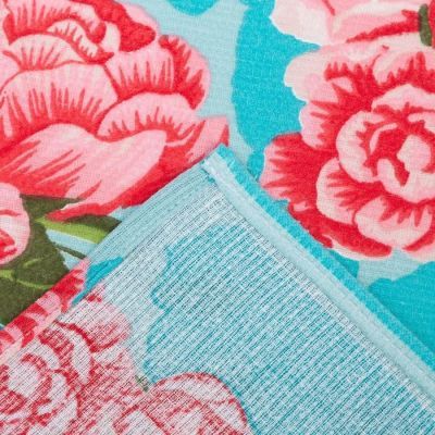 Полотенце вафельное в коробке "Пятна" 35х60 см, бирюза, 160 гр/м, хл,