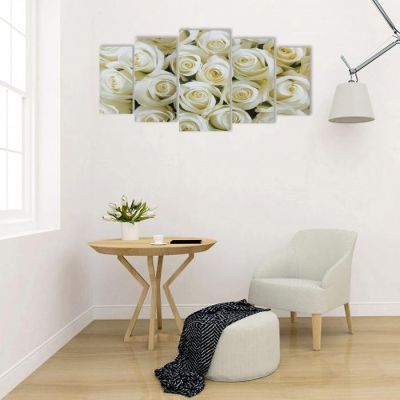 Картина модульная на подрамнике "Белый букет" 2-40*80; 2-50*100; 1-60*120: 120*250 см