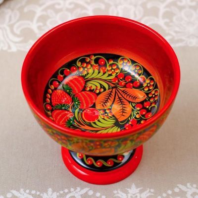 Конфетница,  13×12 см, хохлома