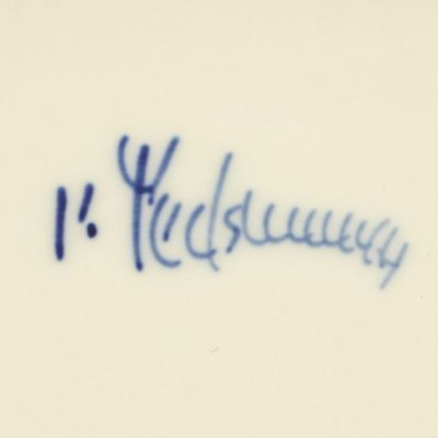 Салатник «Волна», 9×24×5 см, гжель