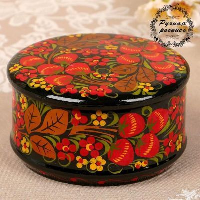 Коробка «Ягодка», большая, 13×9 см, хохлома