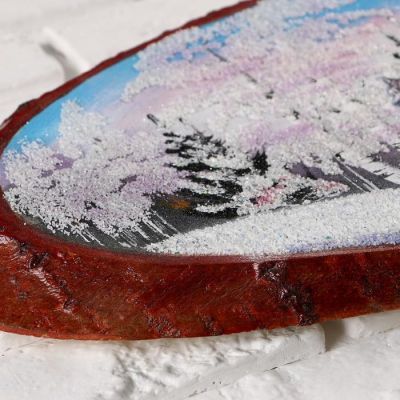 Панно на спиле "Стая", 60 см, каменная крошка, горизонтальное