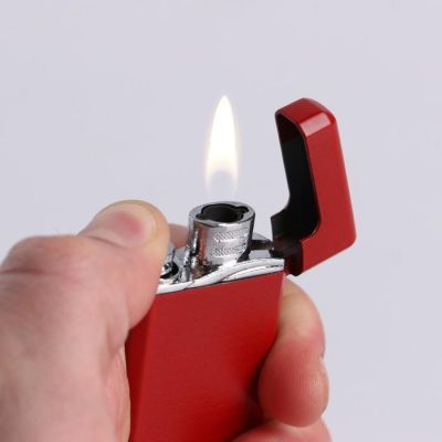 Зажигалка с откидной крышкой, газ, пьезо, 3х6.5 см, микс