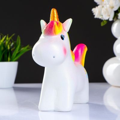 Копилка "Единорог" радужный 21х19 см МИКС