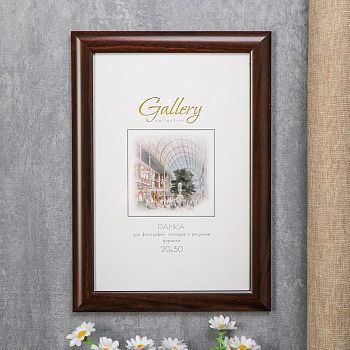 Фоторамка пластик Gallery 20х30 см тёмный орех