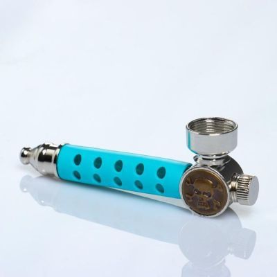 Трубка фигурная "Черепа", подсветка, 9х1.5х3.5 микс