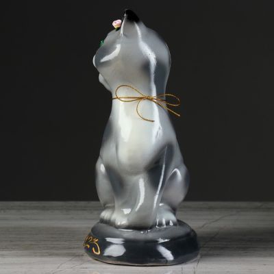 Копилка "Кошка Соня", покрытие глазурь, серая, 26 см