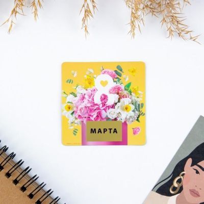 Магнит со скретч-слоем «Букет»,7 х 7 см