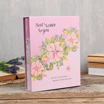 Фотоальбом на 200 фото 13х18 см "Цветочный" в коробке, сереб.обводка МИКС 29,5х23,5х5,5 см