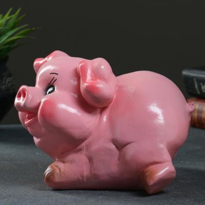 Копилка "Поросенок" розовый, 14х18х20см