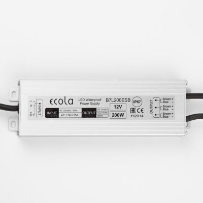 Блок питания Ecola для светодиодной ленты 12 В, 200 Вт, IP67