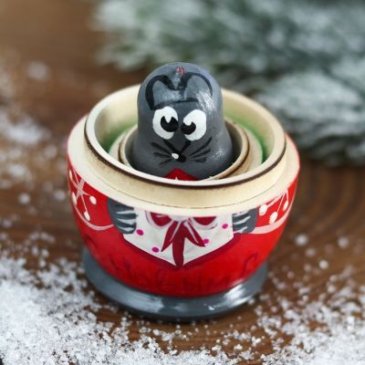 Матрёшка 3-х кукольная «Мышка» МИКС