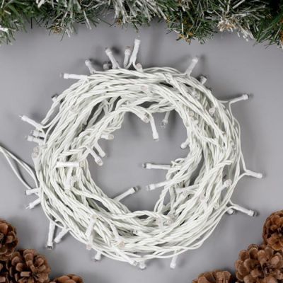 Гирлянда «Нить» 10 м, IP44, белая нить, 100 LED, свечение синее, 8 режимов, 220 В