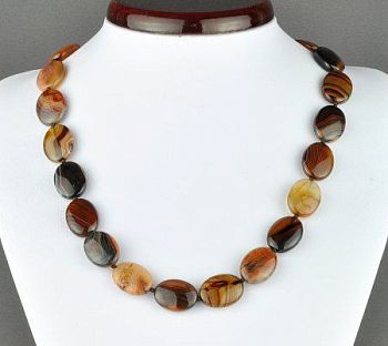 Бусы Сардоникс "Кэтти" арт.НСН-11(15-20)-48-1