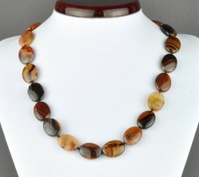 Бусы Сардоникс "Кэтти" арт.НСН-11(15-20)-48-1