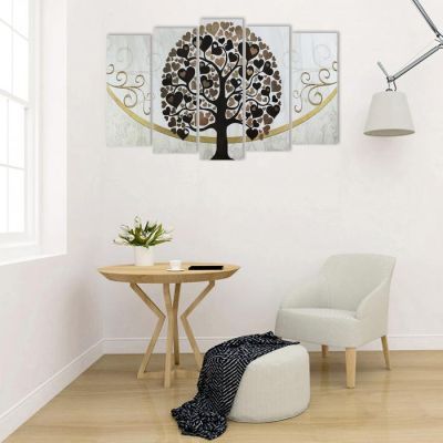 Картина модульная на подрамнике "Дерево любви"  2-25*63; 2-25*71; 1-25*80: 125*80 см