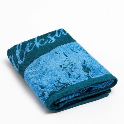 Полотенце именное махровое Этель "Александр" синий, 50х90см, 100% хлопок, 420гр/м2