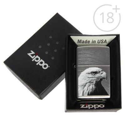 Зажигалка ZIPPO 24647 Eagle Head с покрытием Chrome Arch