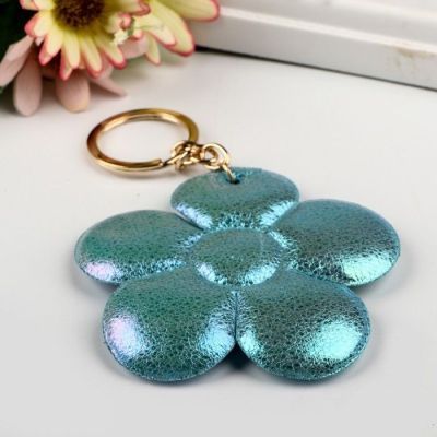Брелок кожзам "Цветочек" МИКС 8х8 см