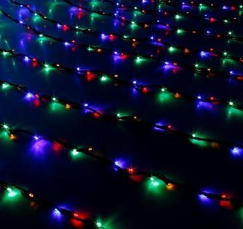 Гирлянда "Дождь" уличная (УМС, Ш:2 м, В:3 м, нить темная, мульти)