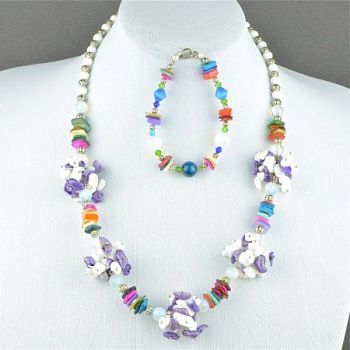 Комплект Коралл, Агат, Перламутр "Буги-Вуги" арт.КАП-991