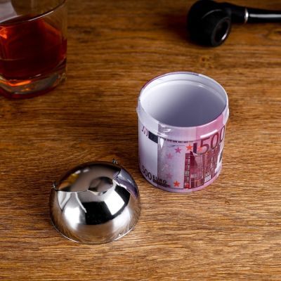 Пепельница бездымная "500 евро" с круглым лепестком, 7 × 10 см