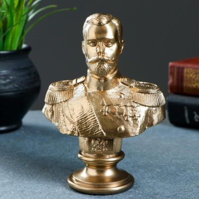 Бюст Николай II бронза 15см