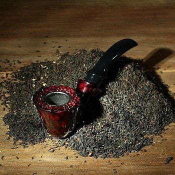 Трубка классическая фигурная, тёмно-красная 14 см