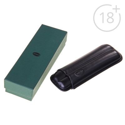 Портсигар черный для 2 сигар d 1,8 см