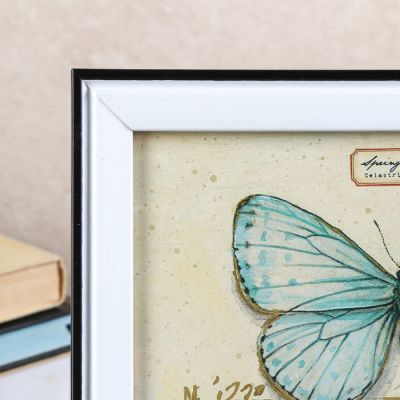 Фоторамка пластик 20х25 см "Доминика" белая с чёрным обрамлением 27,5х22,5 см