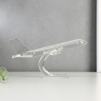 Сувенир стекло "Самолёт" 9,5х19х19,5 см