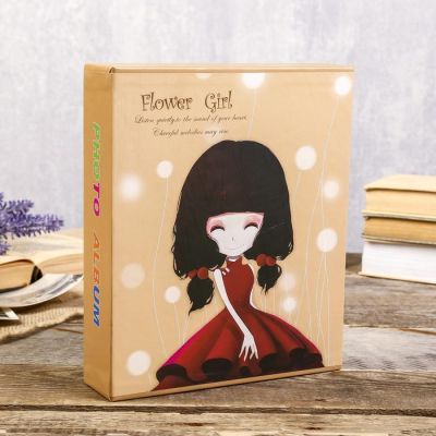 Фотоальбом на 80 фото 10х15 см "Девочка с цветком" в коробке МИКС 23х19х5,2