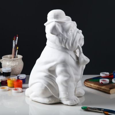 Копилка -раскраска "Собака Буржуй", под роспись, 35 см