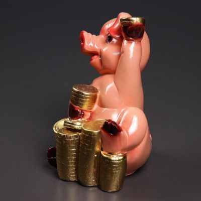 Копилка "Свинка с монетами" 19х21х13см