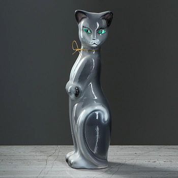 Копилка "Багирка с лапкой", покрытие лак, серая, 28 см